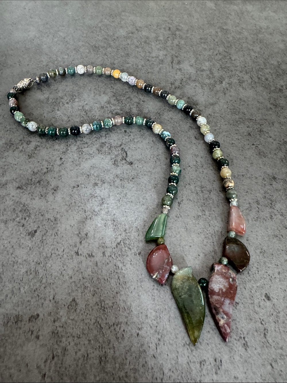 Artisan Agate Butterfly Carved Gemstone Necklace